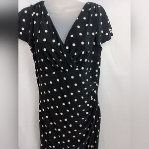 LAUREN RALPH LAUREN Elegant Black Polka Dot Dress (#6)